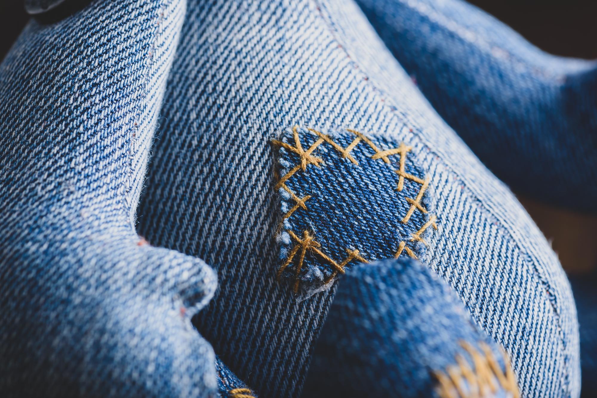 embroidered denim jacket close detail